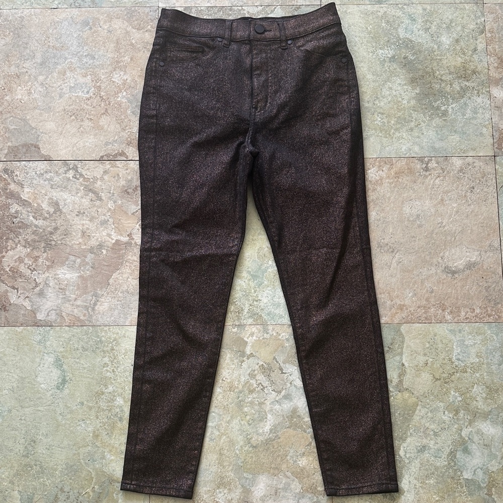 Express Coated High-Rise Skinny Jeans Size 0 – Golden Metallic Shimmer